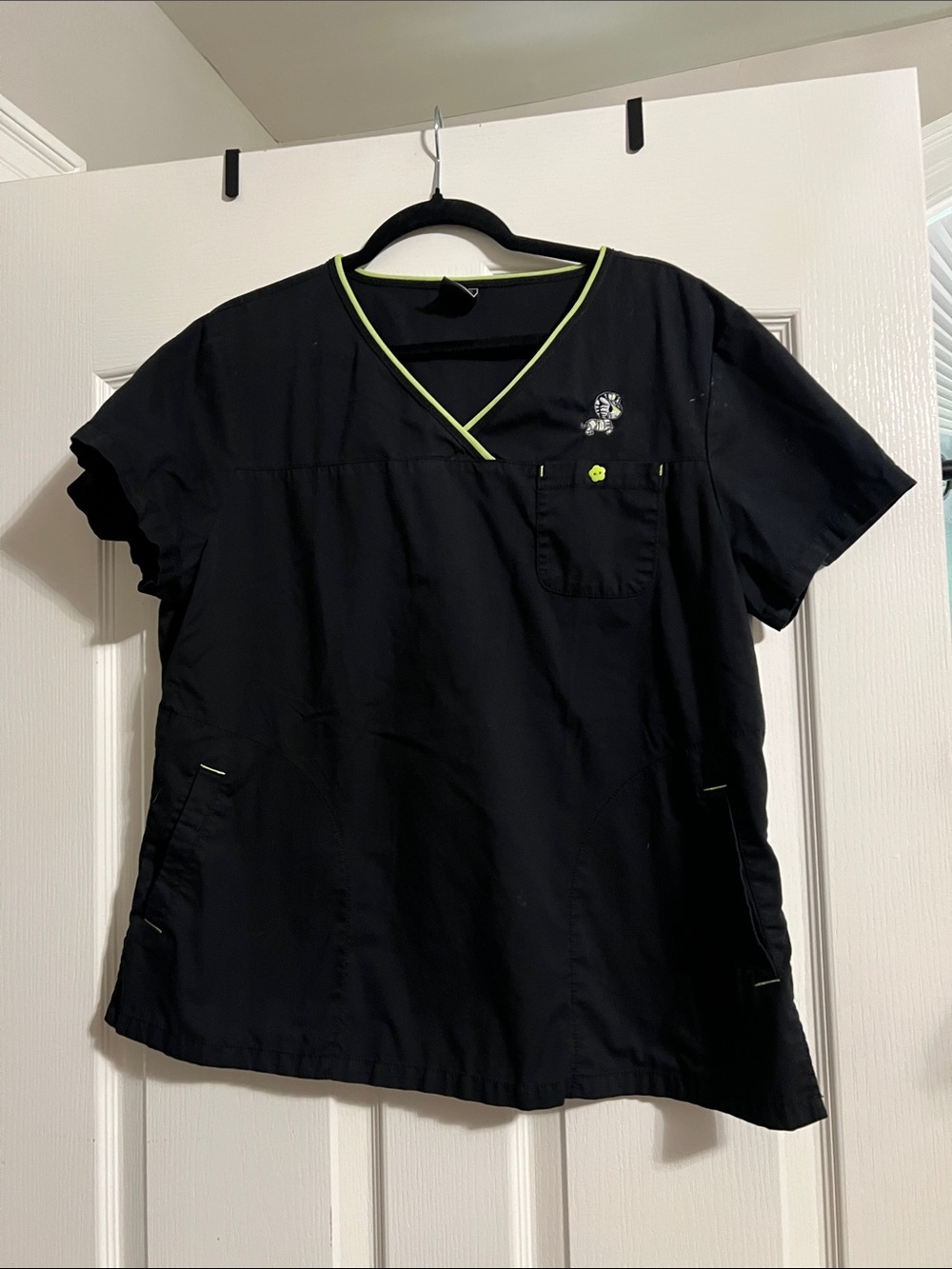 Koi Black Women’s Scrub Top with Lime Trim